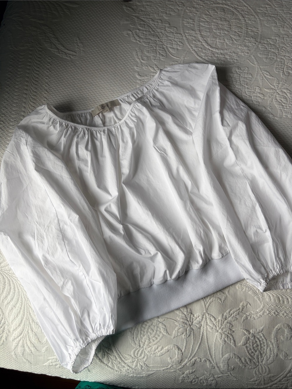 Pure white Loft crop top
